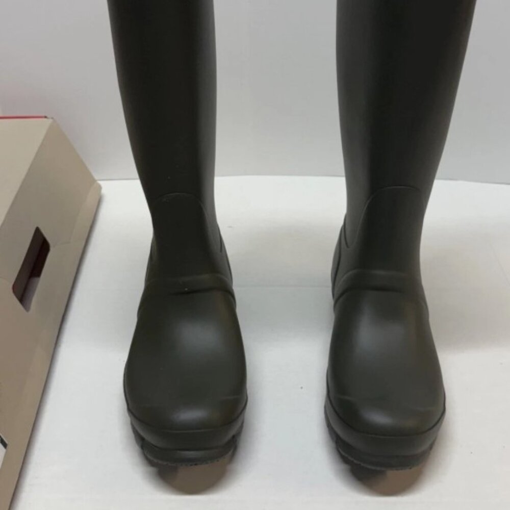 HUNTER Rain Boots Tall Olive Green Matte Rainboots - Womens Size 6 F fortune-foo